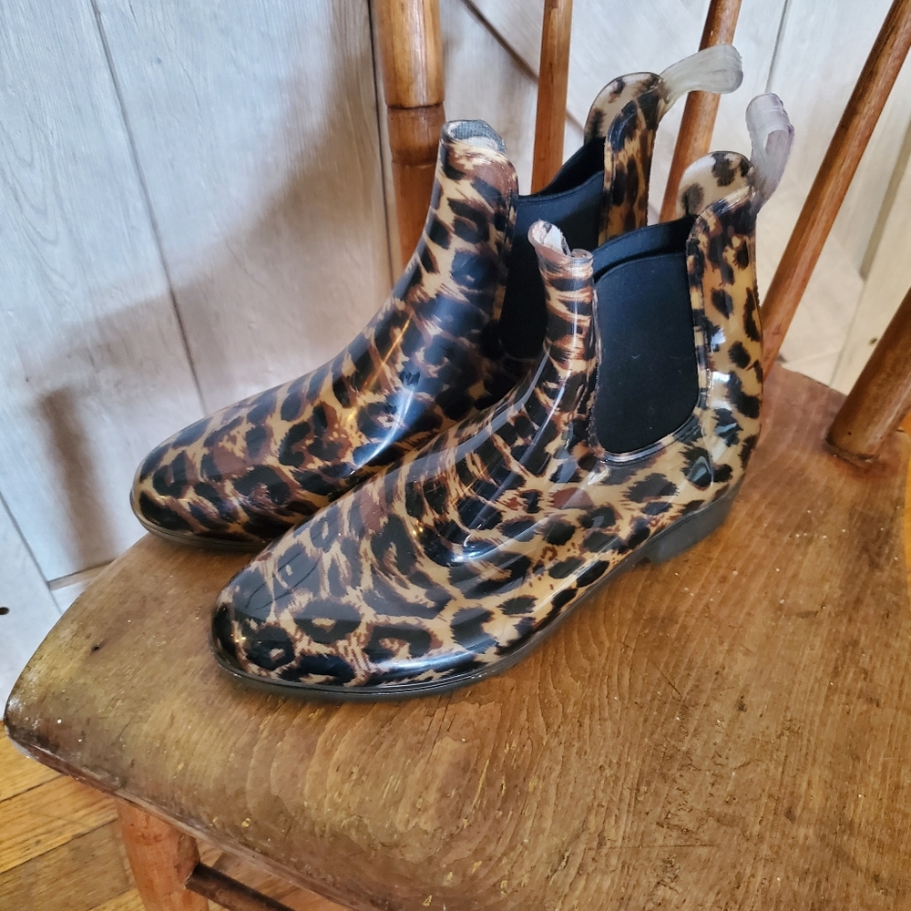 J. Crew Leopard Print Winter & Rain Boots